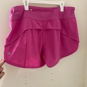 Lululemon sonic pink speed up shorts